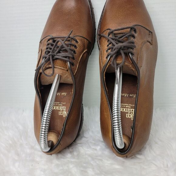 Allen Edmonds San Marco Mens 8 Brown Pebbled Leather Dress Shoes 5722 - Picture 8 of 11
